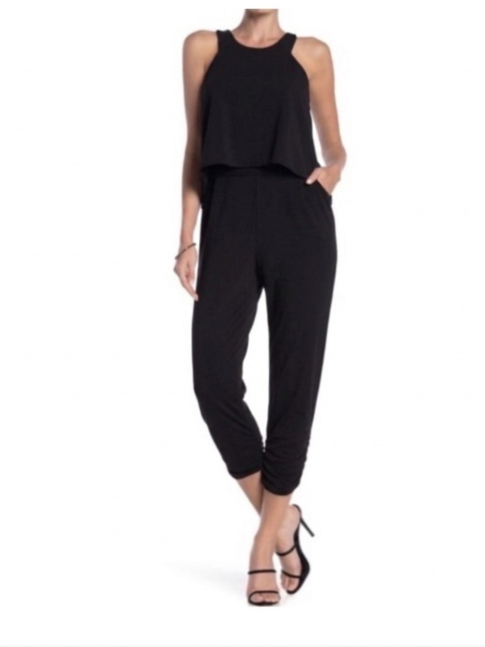 Love…ady Black Halter Ankle Jumpsuit — Size M